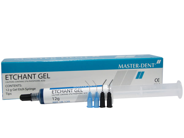 MASTER-DENT BLUE ETCH GEL LUER LOCK SYRINGE 12G W/ TIPS